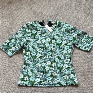 Brand new with tags Anthropologie Maeve Floral Green and Blue Top